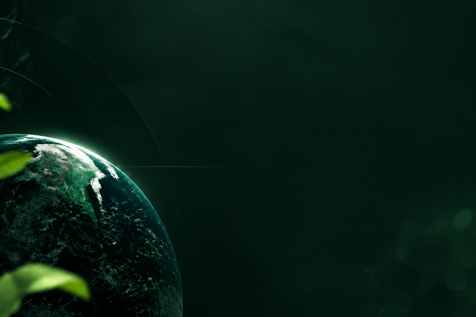 Globe with green leaves